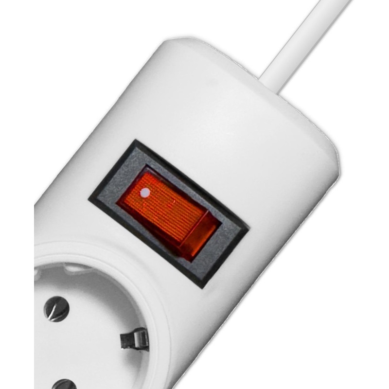 Сетевой фильтр PROGIX PG642 6р/5м/3,5кВТ/16А заземление, белый, ПВС 3х1.5