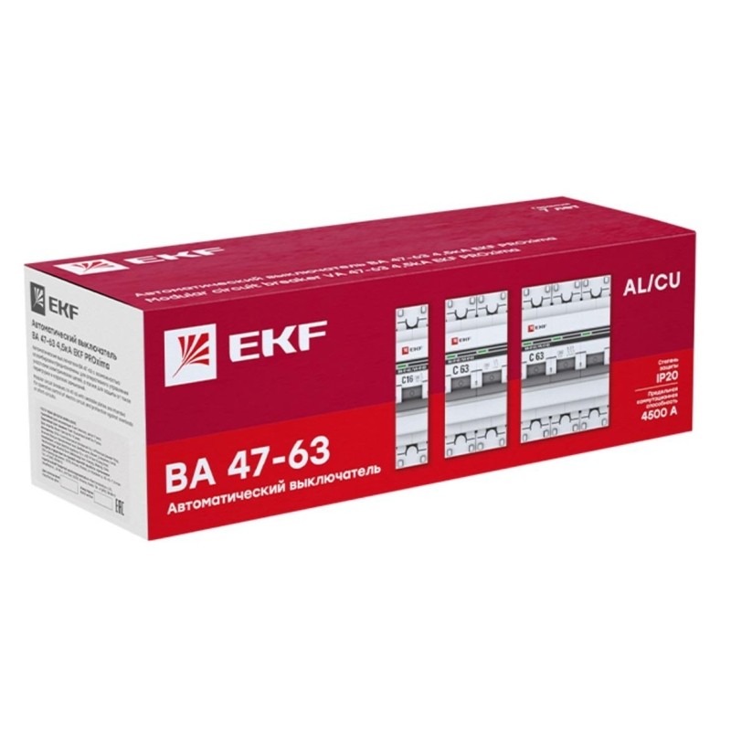 Выключатель автоматический 1P 16А (C) 4,5kA ВА 47-63 EKF