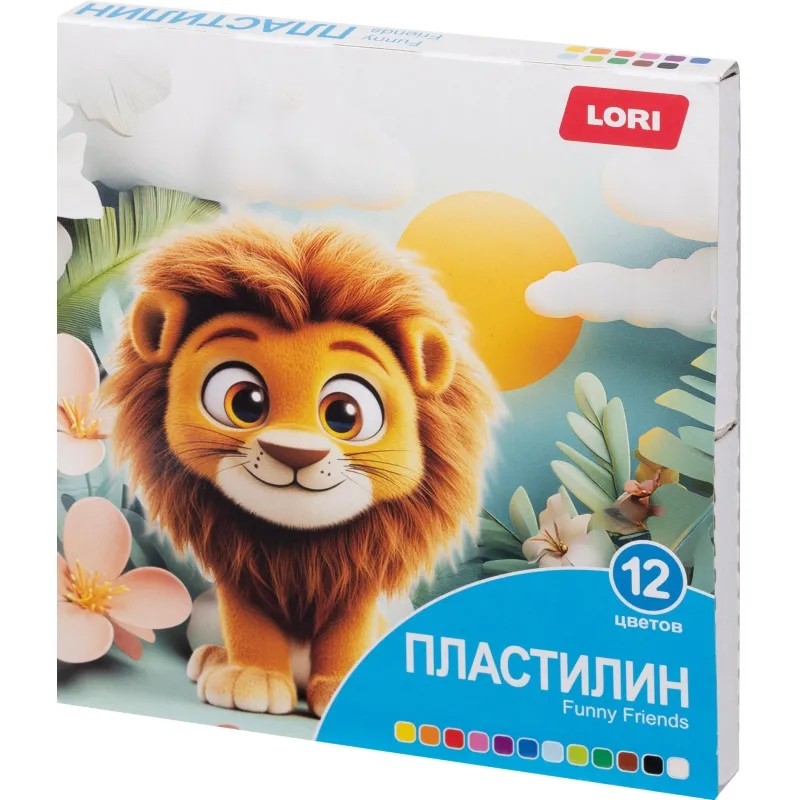 Пластилин FUNNY FRIENDS 12 цв, 15 гр,пенал Плф-007 набор