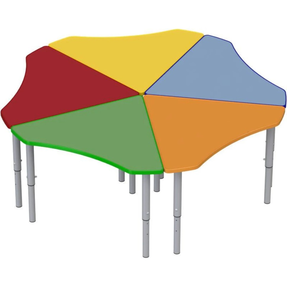 Детская мебель LID_Стол Звездочка детский (5 част) на рег.нож. М-576 вар11