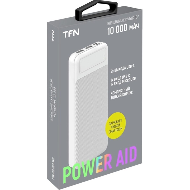 Внешний аккумулятор TFN 10000mAh PowerAid white