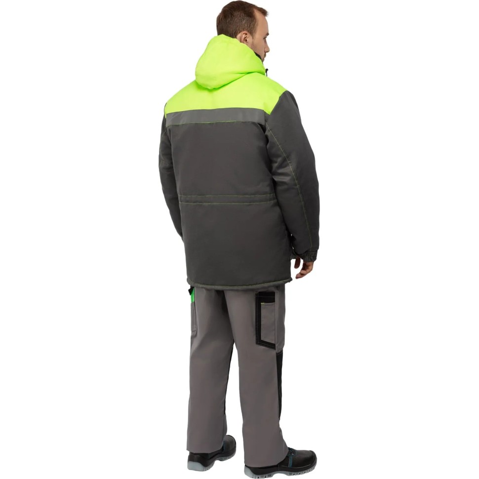 Куртка зимняя мужская з08-КУ, цв. сер/лайм с СОП (р.40-42) 158-164 Куртка зимняя мужская з08-КУ, цв. сер/лайм с СОП (р.40-42) 158-164