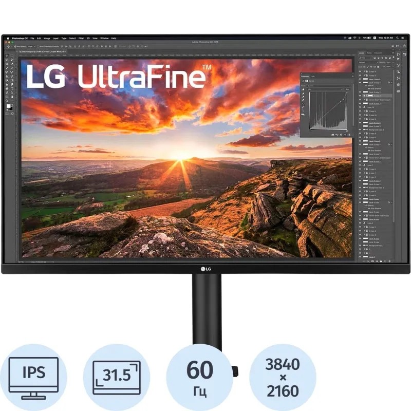 Монитор LG 32UN880-B (32UN880-B.ARUZ)31,5/4K/IPS/60Hz/350cd/1ms/HAS/HDMI/DP