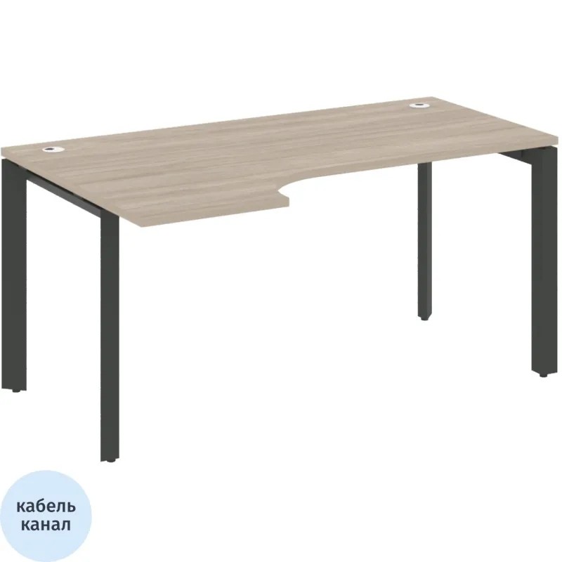 Стол ONIX-П левый П на металлокаркасе O.MP-SA-1L аттик дуб/антрацит