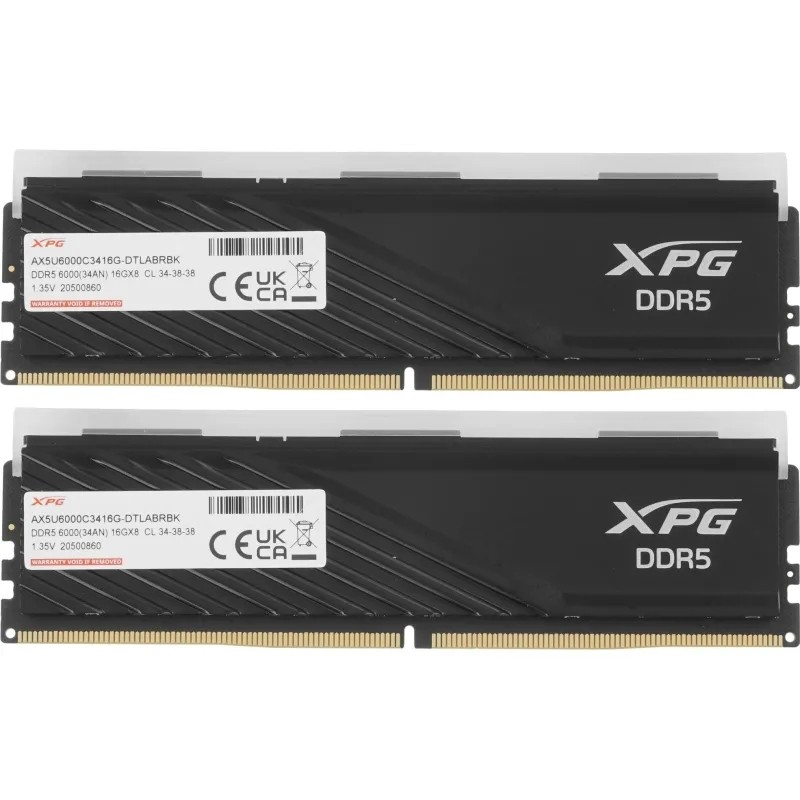 Модуль памяти ADATA DDR5 DIMM 32Gb 6000МГц (AX5U6000C3416G-DTLABRBK)