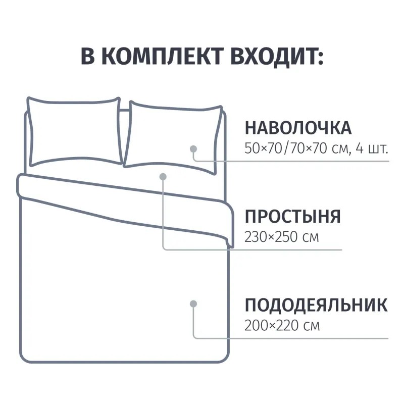 Постельное белье евро сат(н50х70-2 шт)(н70х70-2шт)Satin de Luxe31/0087-SK