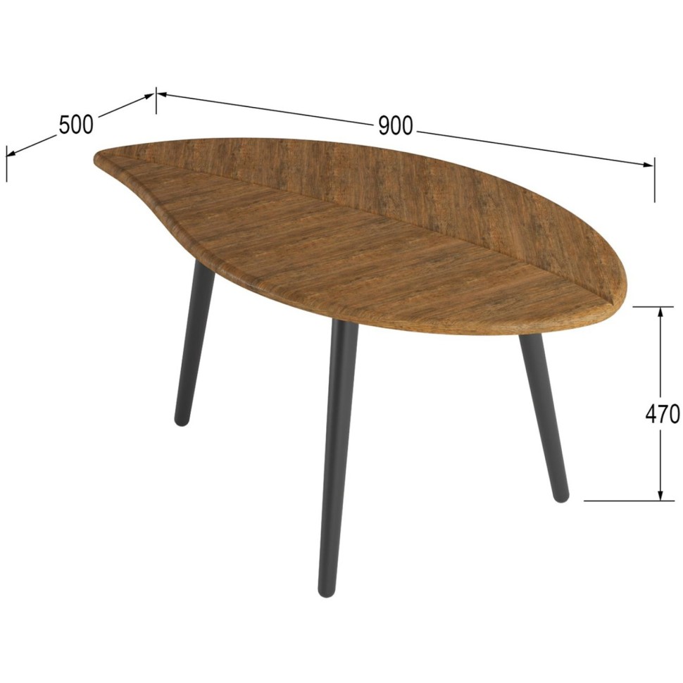 Стол журнальный _KF Берли 12 900x500x466 дуб американский