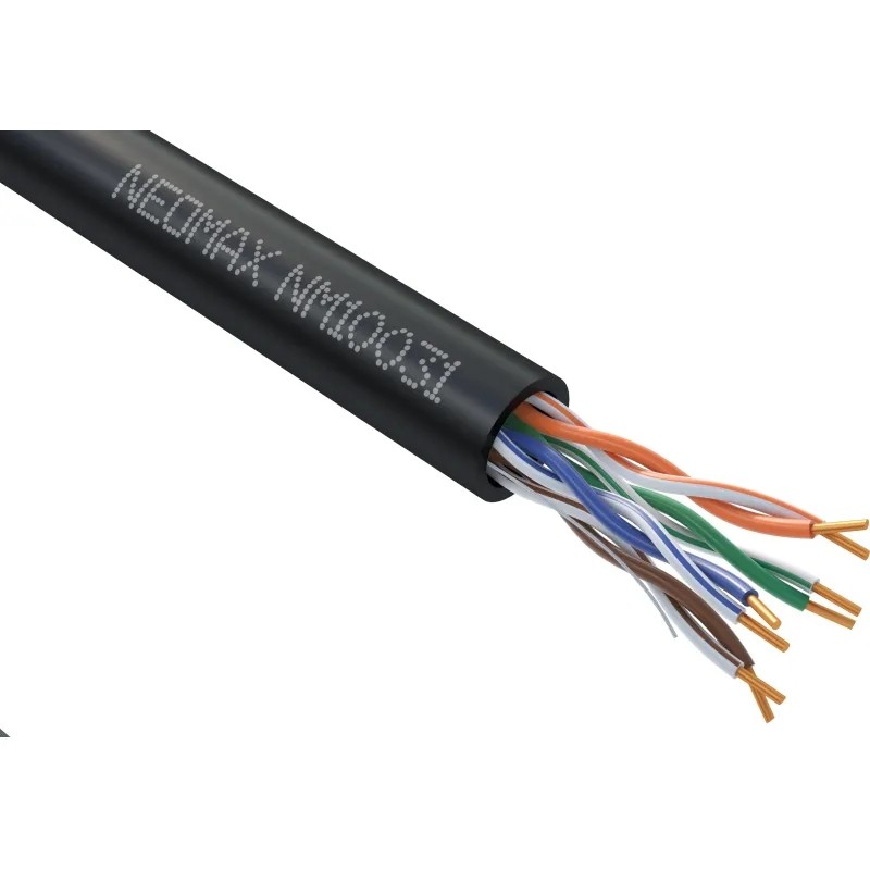 Кабель NEOMAX [NM10031] U/UTP cat.5е 4 пары (305 м) 24 AWG Медь внеш. Чер