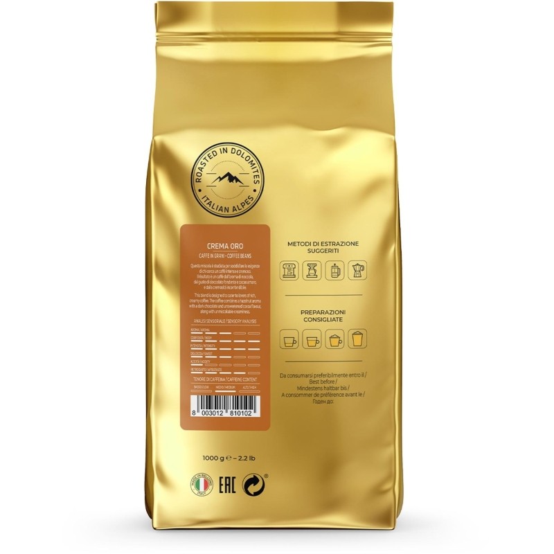 Кофе Italco Crema Oro Крема Оро, жареный в зернах, 1кг