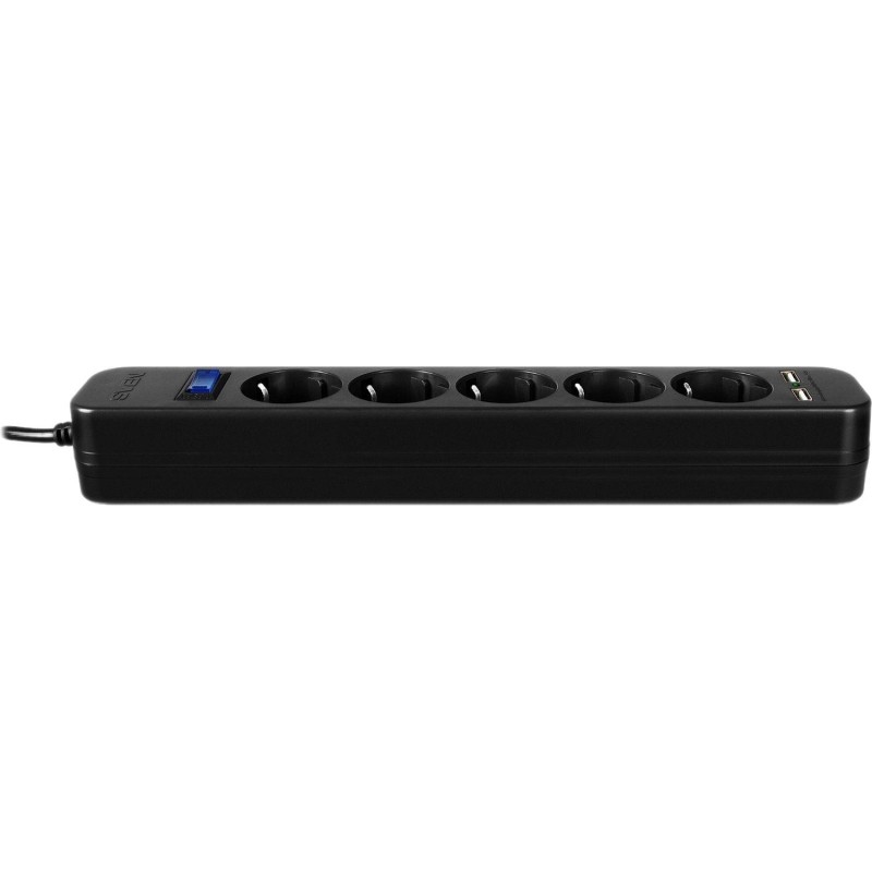 Сетевой фильтр SVEN SF-05LU 1,8 м (1,8м/5р,2xUSB(2.4А)) черный(SV-018832)
