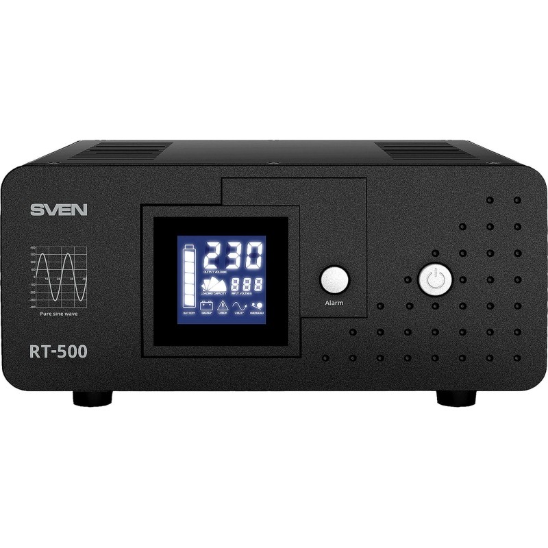 ИБП SVEN RT-500 Sin, 300Вт, 1xCEE7/4 розетка, клеммы для внешних АКБ, LCD
