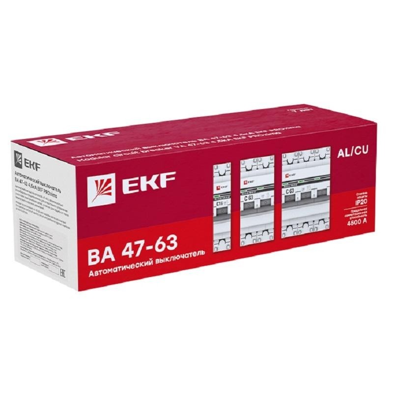 Выключатель автоматический 1P 25А (C) 4,5kA ВА 47-63 EKF