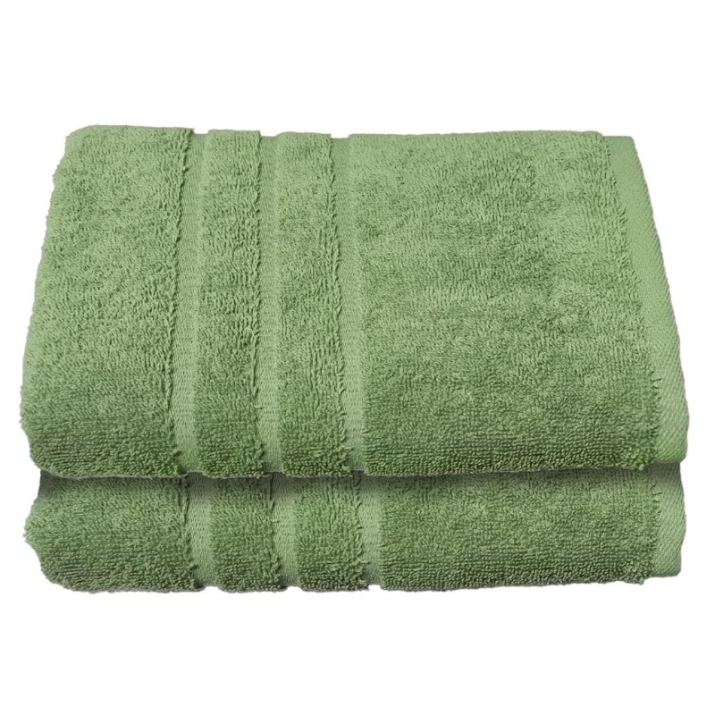 Полотенце махровое Luscan/бордюр 500г/м2, 50х90, оливковый, 2 шт/уп