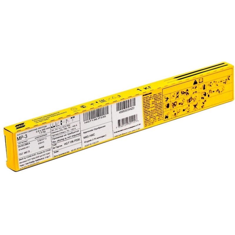 Электроды ESAB МР-3 3,0x350 (1,0кг) 4595303WZ0
