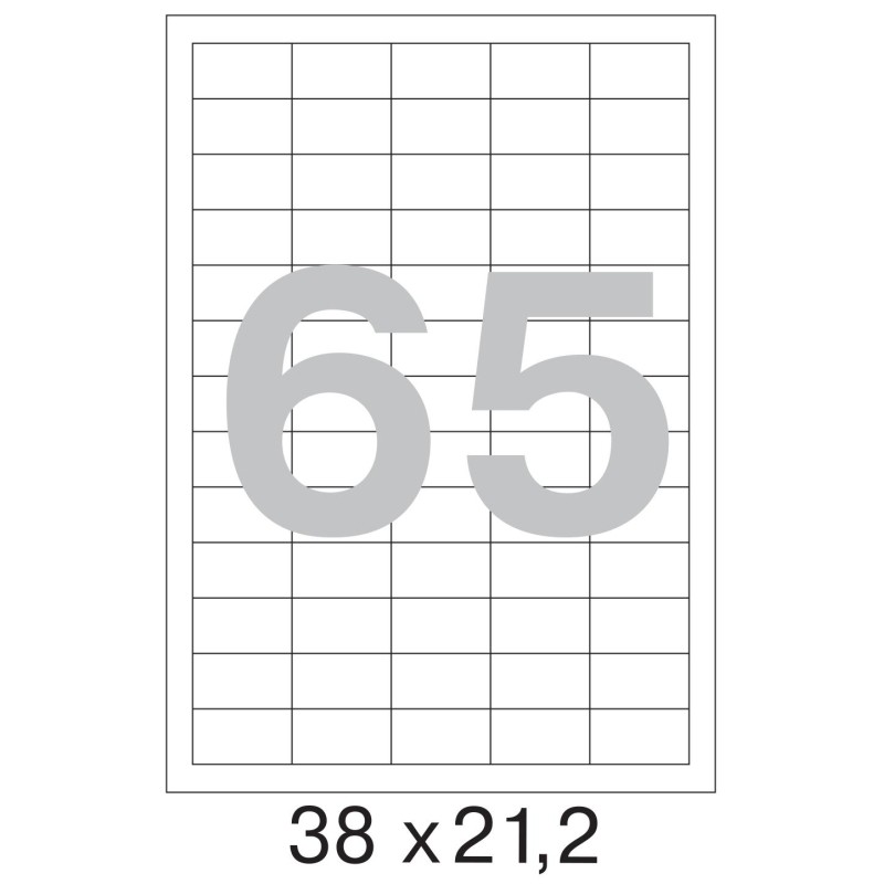 Этикетки самоклеящиеся ProMEGALabelBASIC кауч.к 38х21,2 65шт/л А4(100л/уп)
