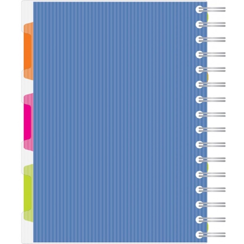 Тетрадь 140л,кл,А5,SPIRAL BOOK Синий,евроспир,обл.пласт,раздел.84113