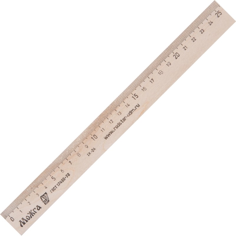 Линейка деревянная 25см,ЛП-250,С-06