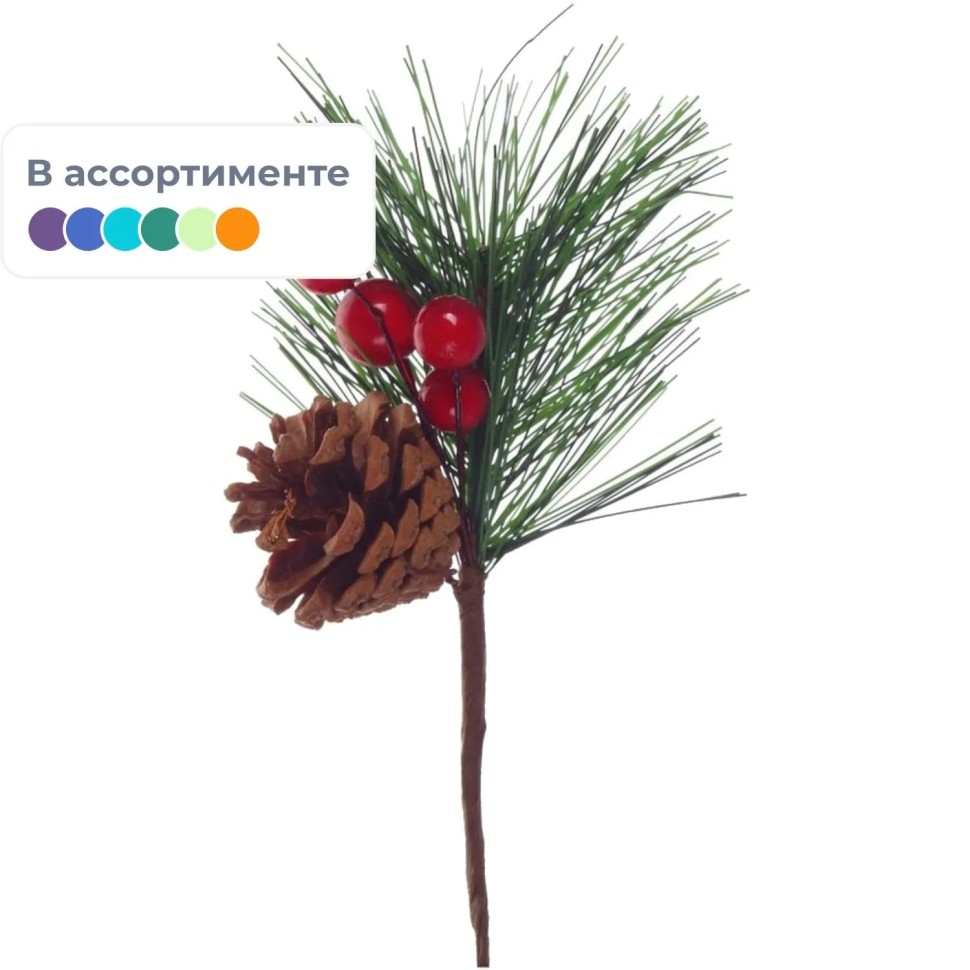 Ветка Изделие декоративное , L9 W10 H15 см, 6в. 263630