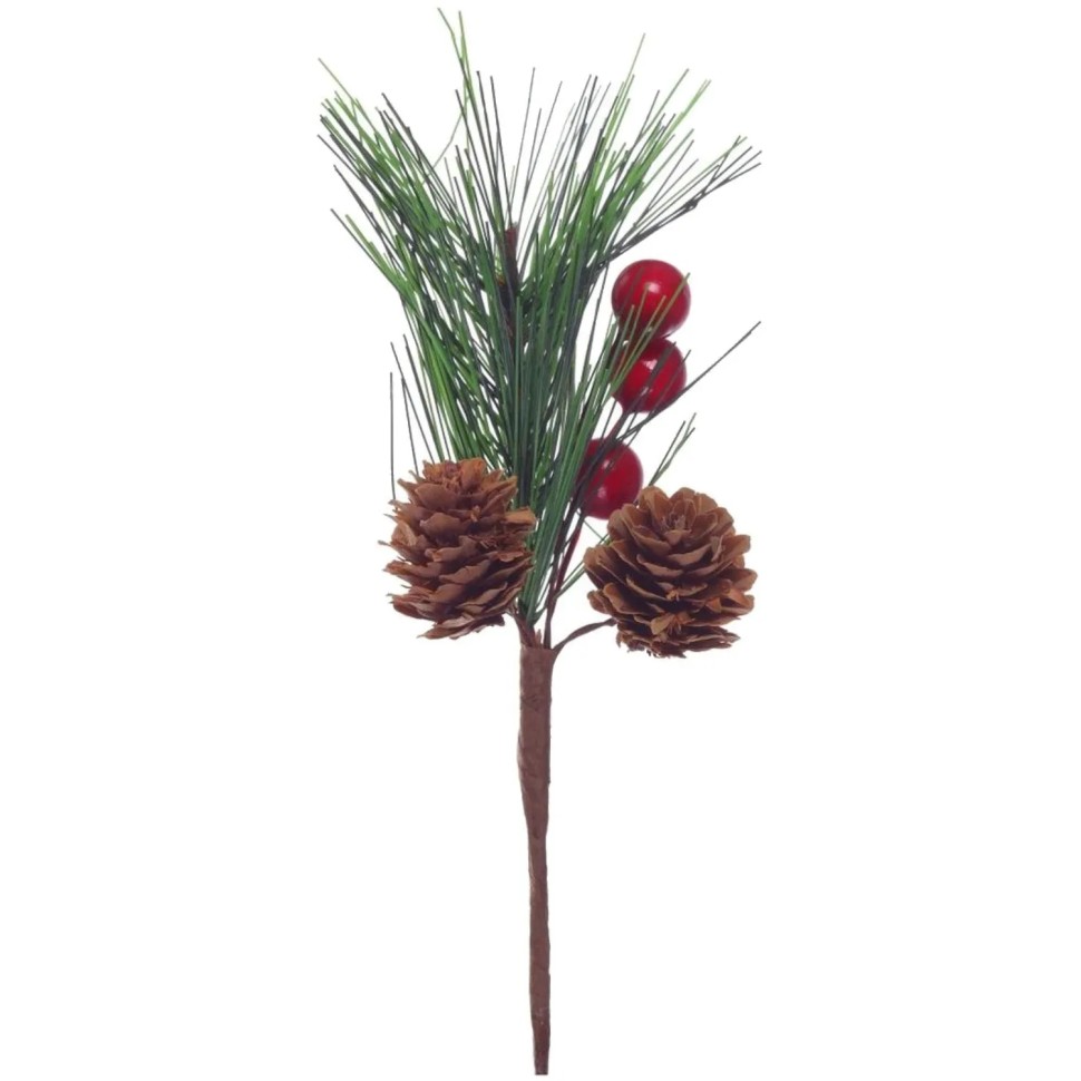 Ветка Изделие декоративное , L9 W10 H15 см, 6в. 263630