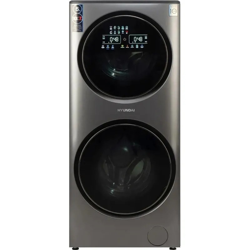 Стиральная машина Hyundai Proxima WMD9424,A+++,15кг,с сушк,2 бар,тем-серебр