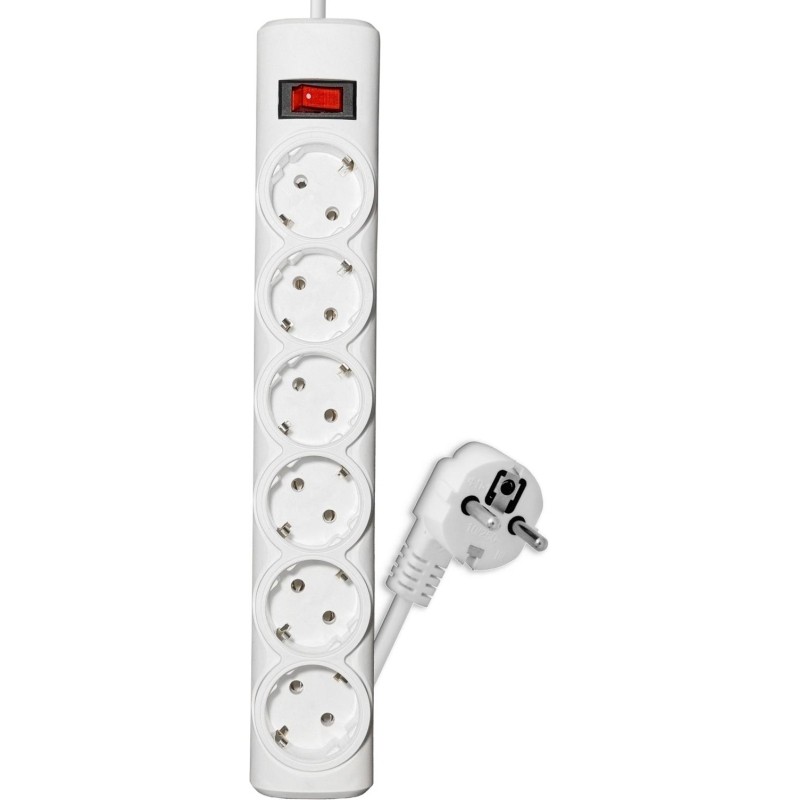 Сетевой фильтр PROGIX PG644 6р/10м/3,5кВТ/16А заземление, белый, ПВС 3х1.5
