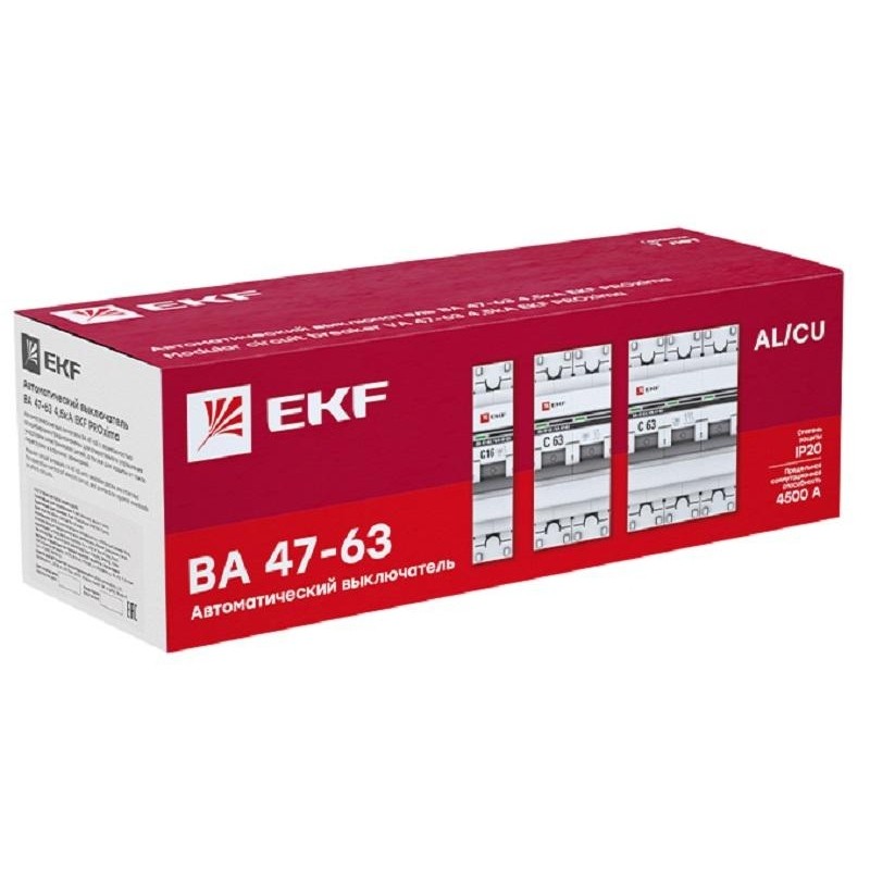 Выключатель автоматический 3P 32А (C) 4,5kA ВА 47-63 EKF
