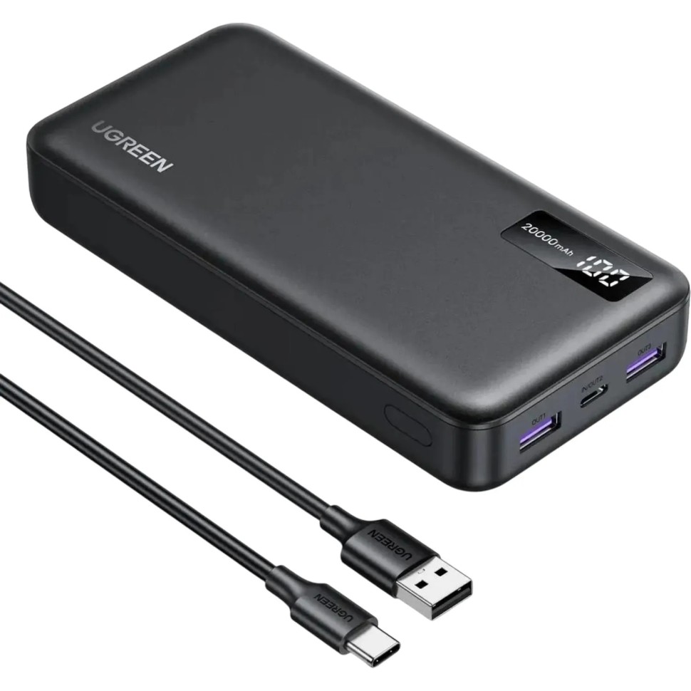 Внешний аккумулятор UGREEN PB312(25683)20000mAh 2-Way 2xUSB-A&USB-C 20W сер
