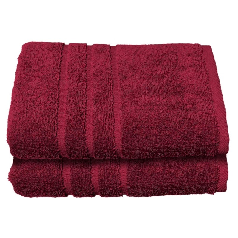 Полотенце махровое Luscan/бордюр 500г/м2, 50х90, бордо, 2 шт/уп