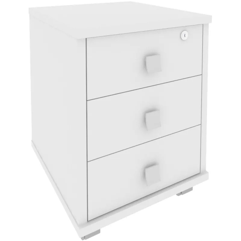 Тумба подкатная Style 3 ящика с замком Л.ТМ-3Y 420x450x563 Белый