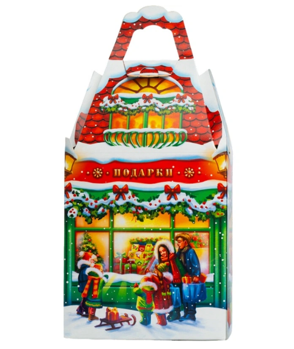 Новогодний сладкий подарок Сладкий сувенир Картон 1000 грамм, K088