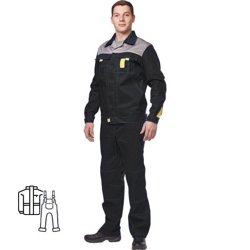 Костюм рабочий летний муж л10-КПК черн/сер 48-50 182-188 ( серия л)
