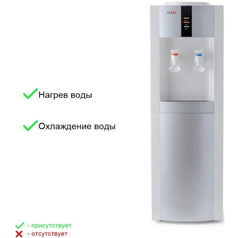 Кулер для воды AEL  LD-AEL-47 white/silver напольный  охл. Электронное