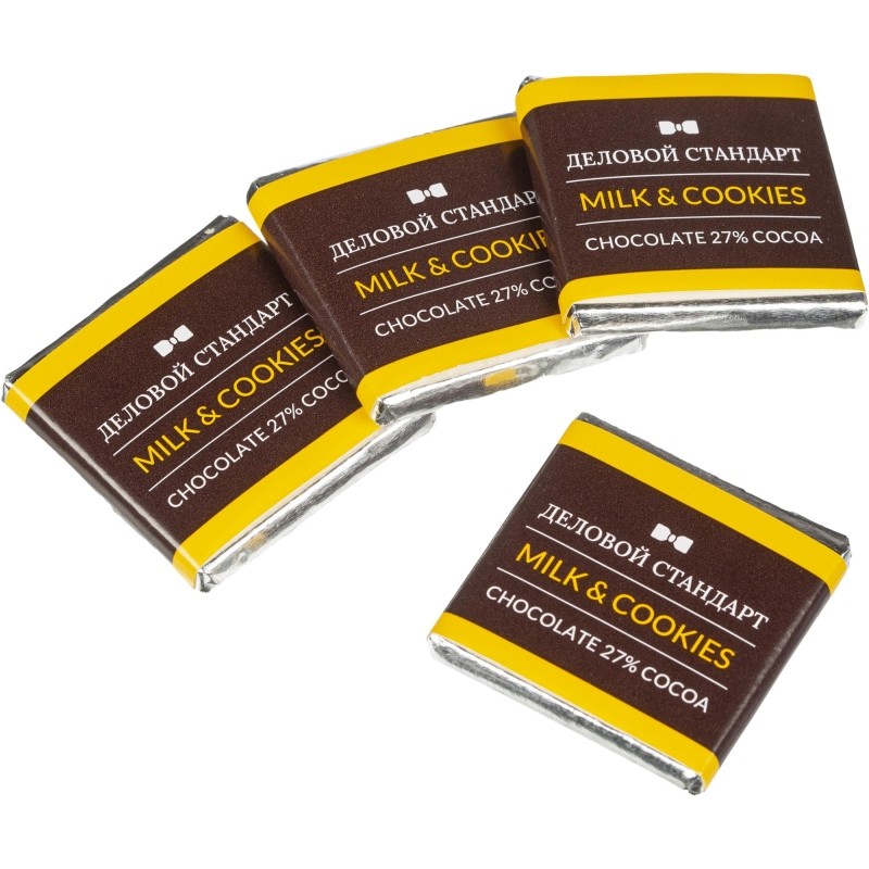 Шоколад порционный Деловой Стандарт Milk&amp;cookies, 5гx80шт, 400г