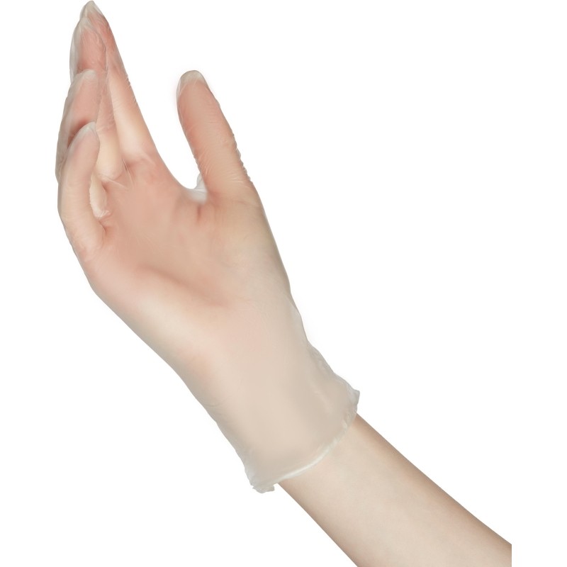 Перчатки одноразовые виниловые, н/о, прозр. KLEVER (XL), 50п/уп 4,5гр.,ПС
