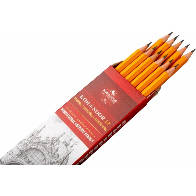 Карандаш чернографитный KOH-I-NOOR 1500, F, б/ласт,  150000F01170RU