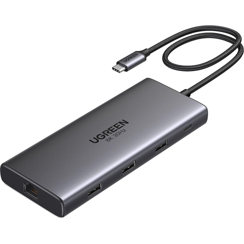 Разветвитель USB UGREEN CM639 (15534) USB3.0/USB2.0/HDMI/RJ45,серый