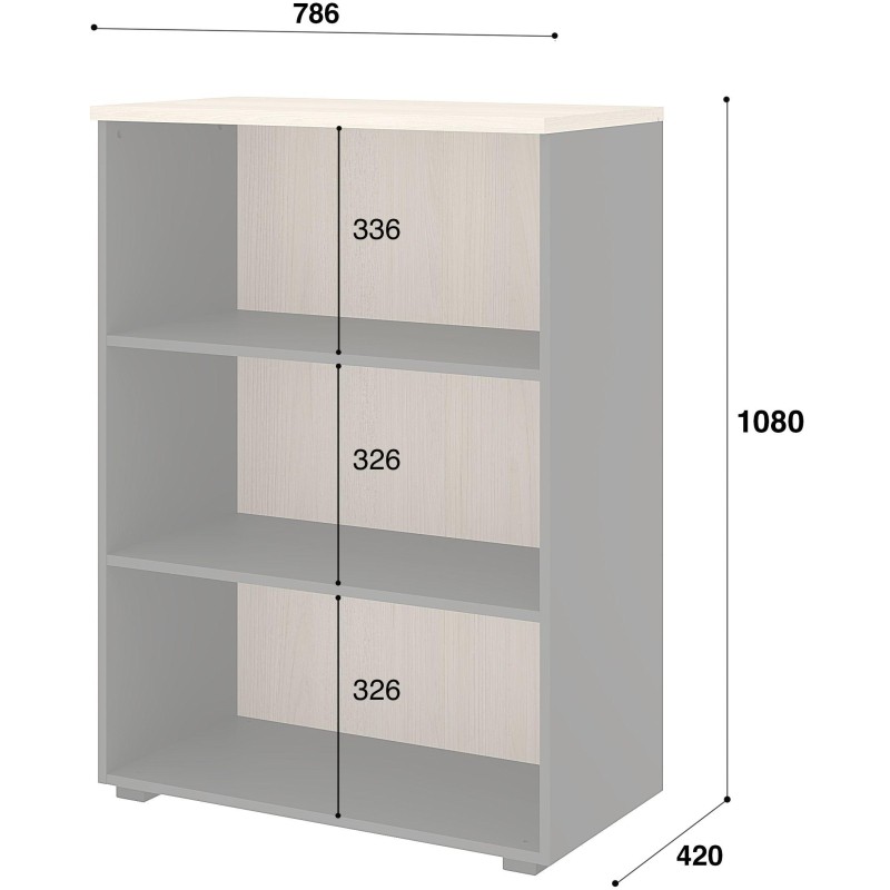 Стеллаж для документов низкий К-Loft 241H011 выс 1080 дуб скандин./графит