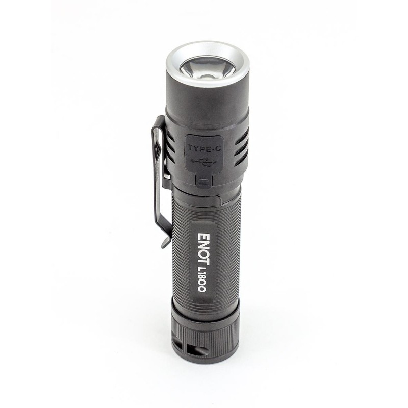 Фонарь ручной ЯРКИЙ ЛУЧ L-1800 ENOT 20W 6000K 1800лм 4реж IPX7 акк встр. ЗУ