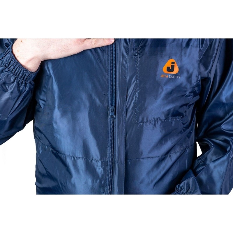 Комбинезон многоразовый защитный с капюшоном JetaSafety JPC75b синий р.М