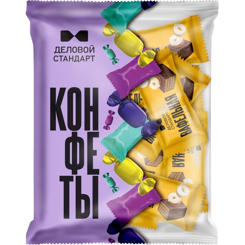 Конфеты глазированные Деловой Стандарт вафельные со вкусом ореха, 500г