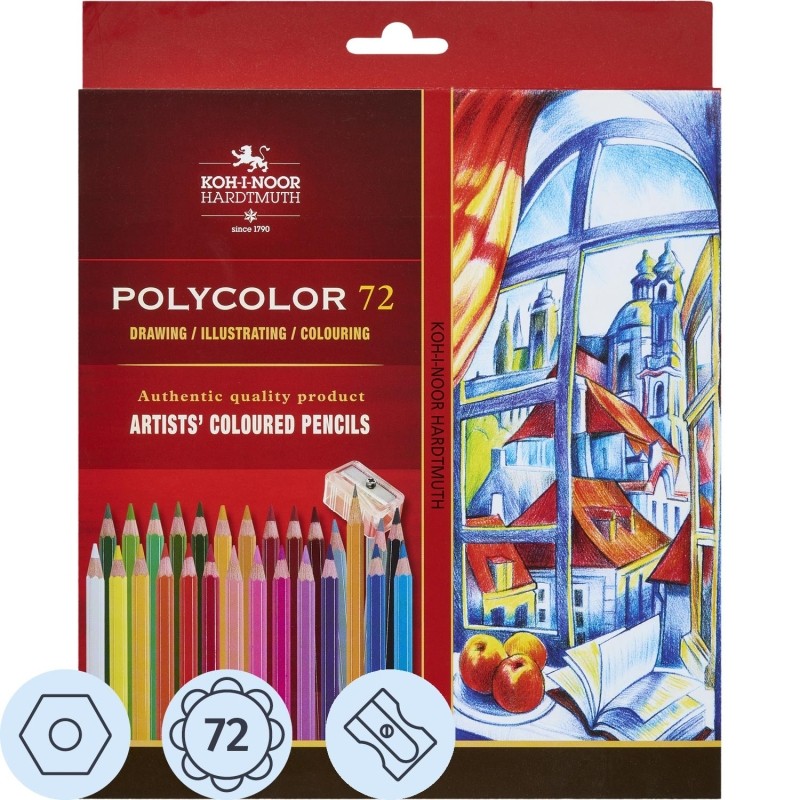 Карандаши цветные худож POLYCOLOR 3837 72цв/наб картон.упак. 3837072007KZ