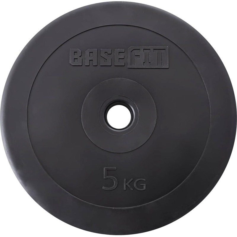 Диск пластиковый BASEFIT BB-203  5 кг, d=26 мм, черный,УТ-00019755
