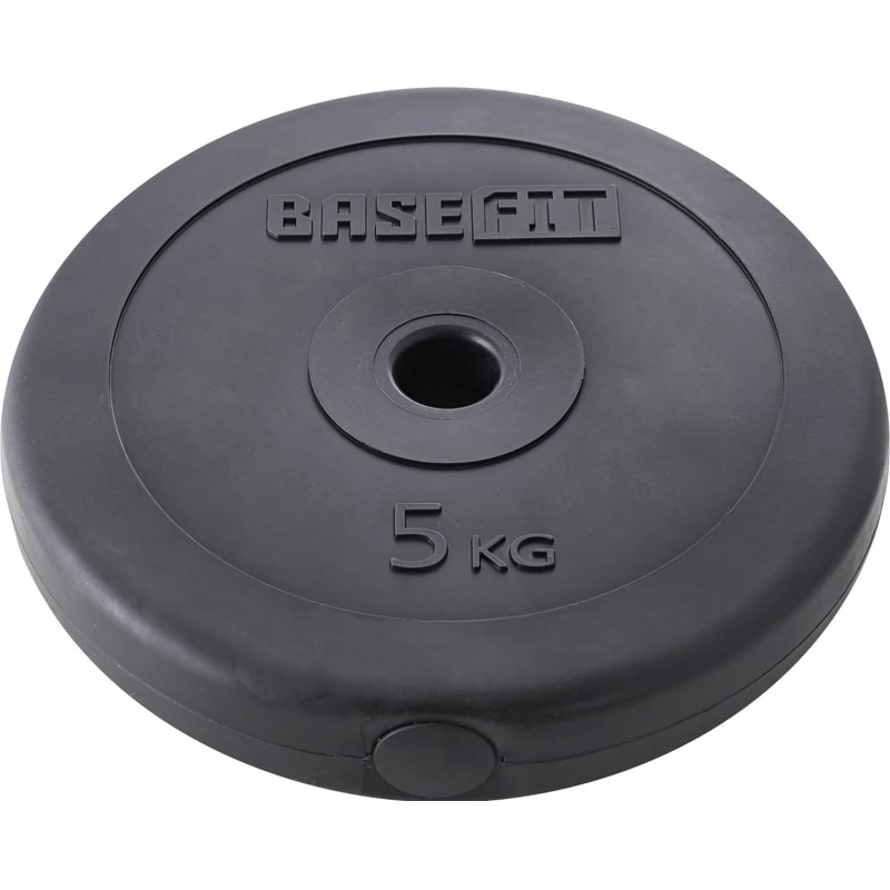 Диск пластиковый BASEFIT BB-203  5 кг, d=26 мм, черный,УТ-00019755