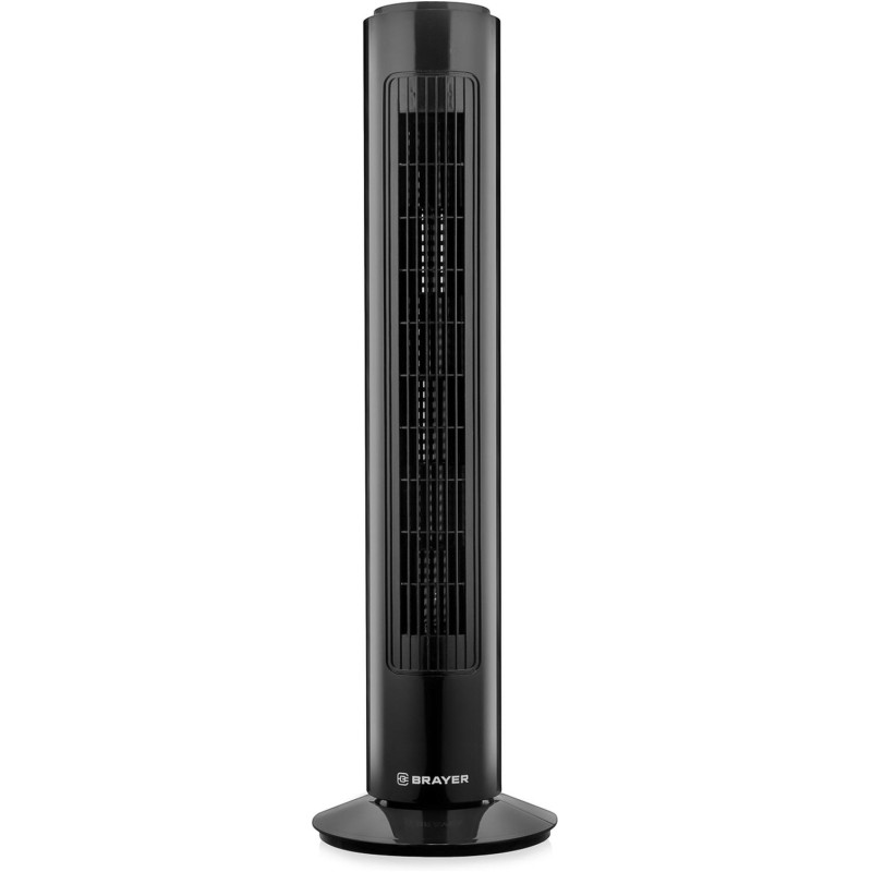 Вентилятор Brayer 4952BR-BK колонный, механич.упр, вращение 90°,  50Вт