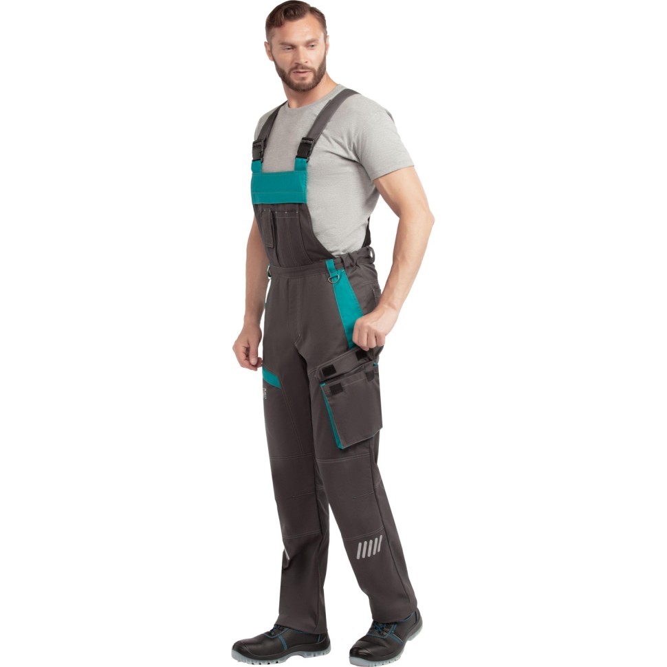 Полукомбинезон летний муж л36-ПК т.сер/бирюз (р.52-54) 182-188 Алистер