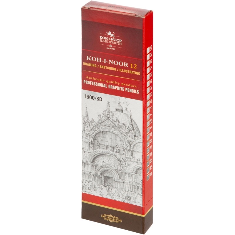 Карандаш чернографитный KOH-I-NOOR 1500/8B, б/ласт,  150008B01170RU