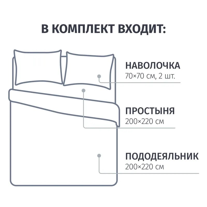 Постельное белье Евро Перкаль (нав.70х70-2шт) Natural beauty,929386