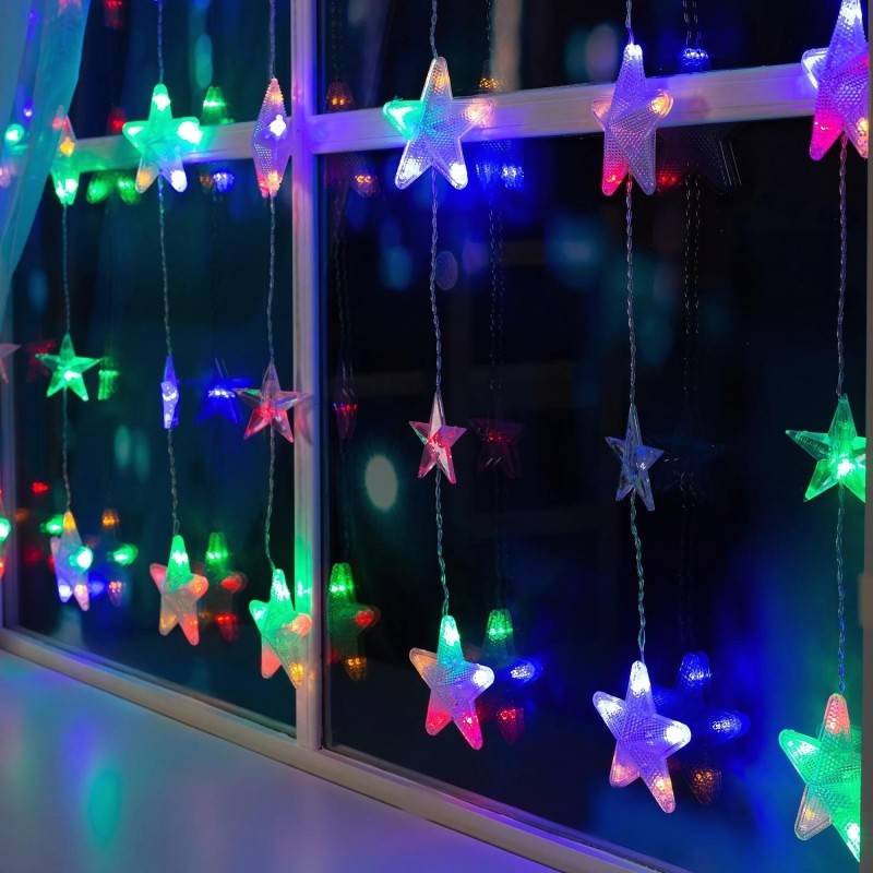 Гирлянда светодиодная Бахр 2.4x0.9м Звездочки,IP20,186LED,муль,8реж 4356973