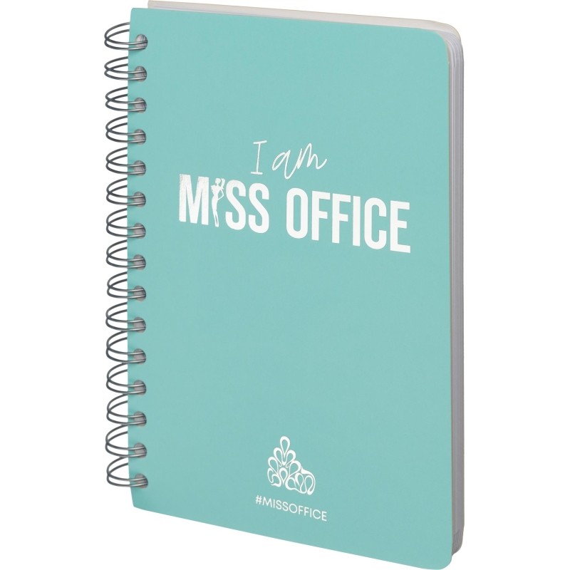 Тетрадь общая А5 Attache Miss Office 128л клетка гребень голубой с серебром