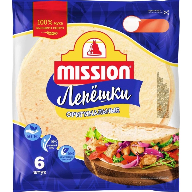 Лепешка MISSION Оригинальные, 6шт, 250г